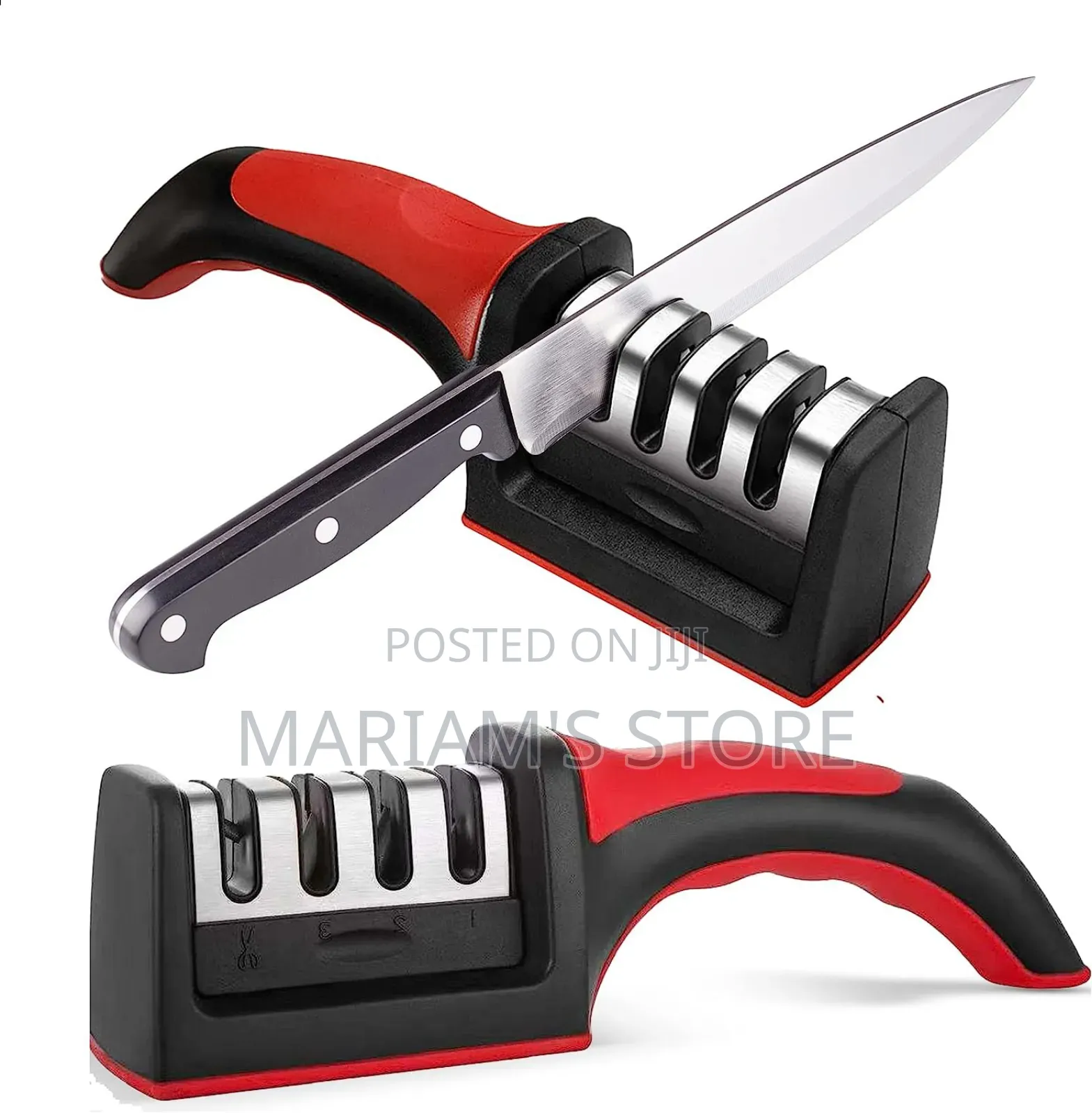 Manual Knife Sharpener With Multiple Sharpening Stages.