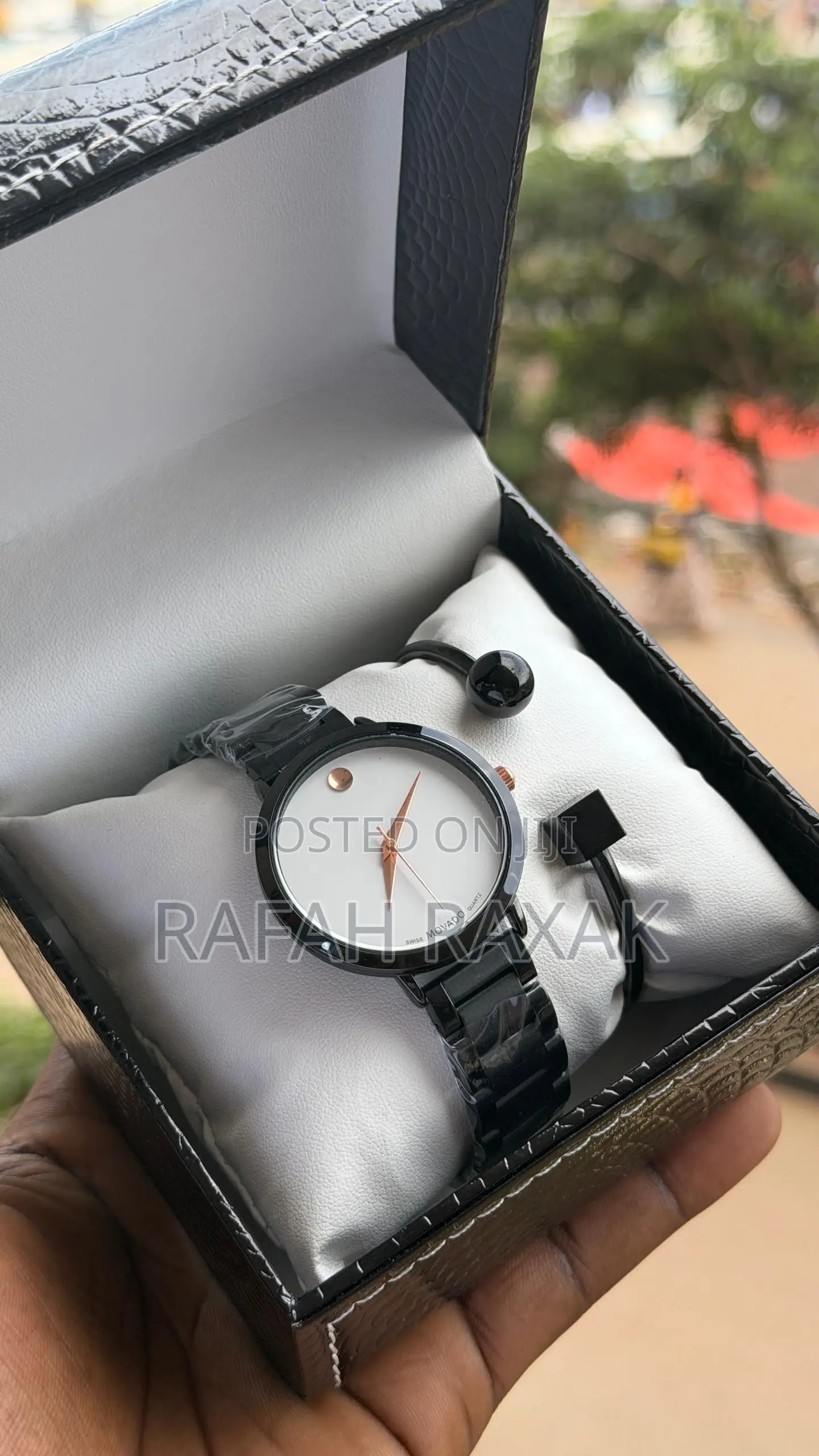 A Sleek Black on White Colorways Movado Museum Classic