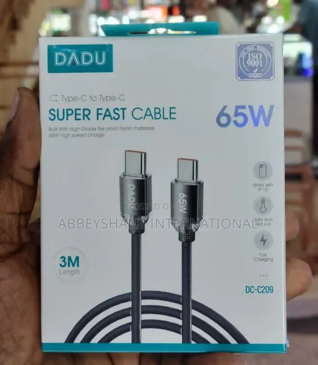 Type-C to Type-C Super Fast Cable 65w Charging Power