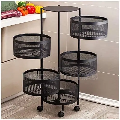 5-Tier Rotating Fruit and Vegetable Storage - Round