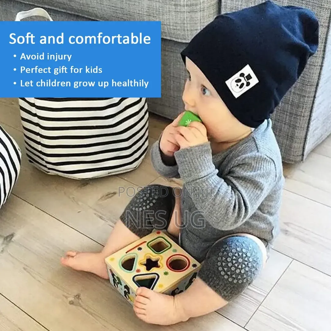 1pair Baby Boys/Girls Knee Protection Crawling Knee Pads - Gray