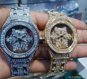 This Is a Luxury Iced Out Watch With a Sparkling Snowflake Dial Design
