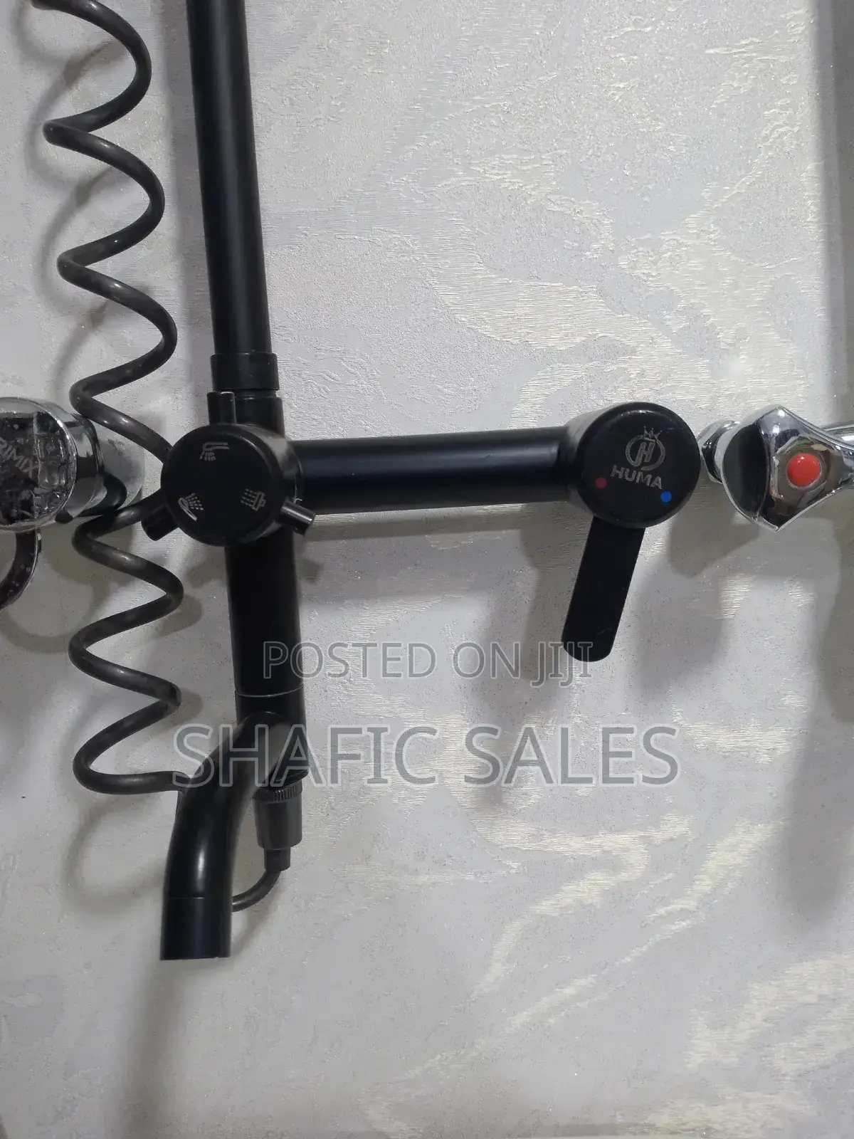 Shower Mixer Full Set Black and Silver Good Quality (All Types)