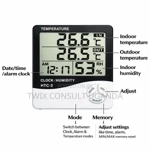 Htc-2 Digital Thermometer Hygrometer With External Sensor Probe