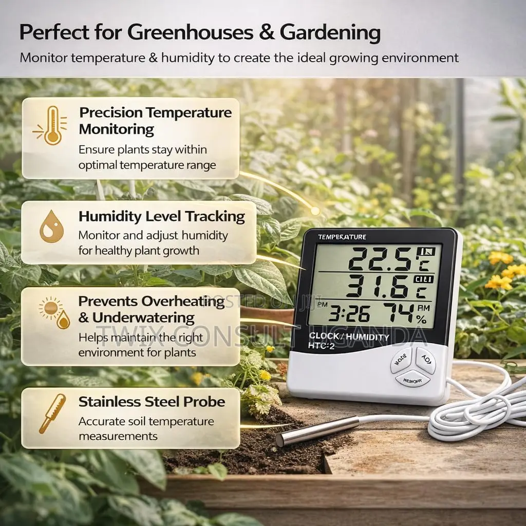 Htc-2 Digital Thermometer Hygrometer With External Sensor Probe