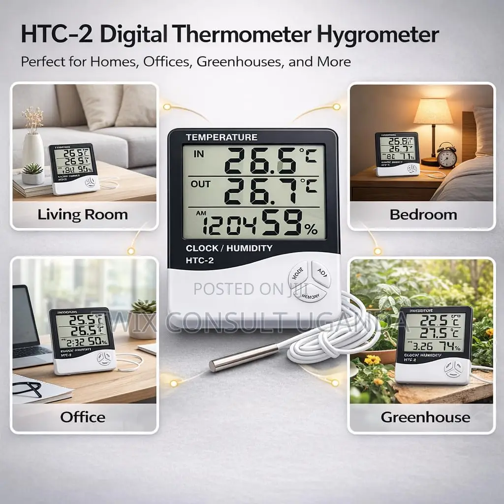 Htc-2 Digital Thermometer Hygrometer With External Sensor Probe