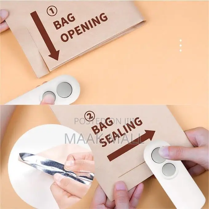 Usb Rechargeable Mini Bag Sealer With Cutter – 2-in-1