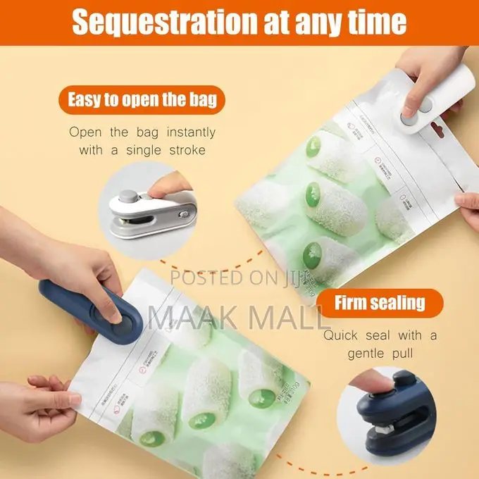 Usb Rechargeable Mini Bag Sealer With Cutter – 2-in-1