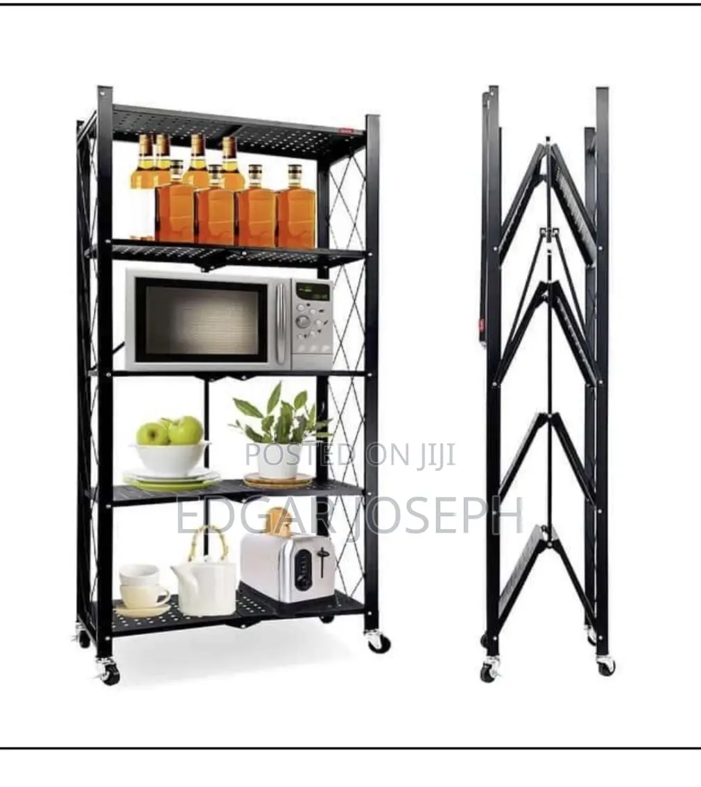 5 Layer Foldable Trolley For Kitchen 5 Shelves
