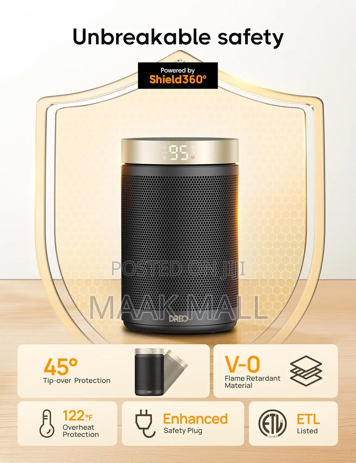 Pace Heater, Portable Electric Heaters for Indoor Use With Thermostat