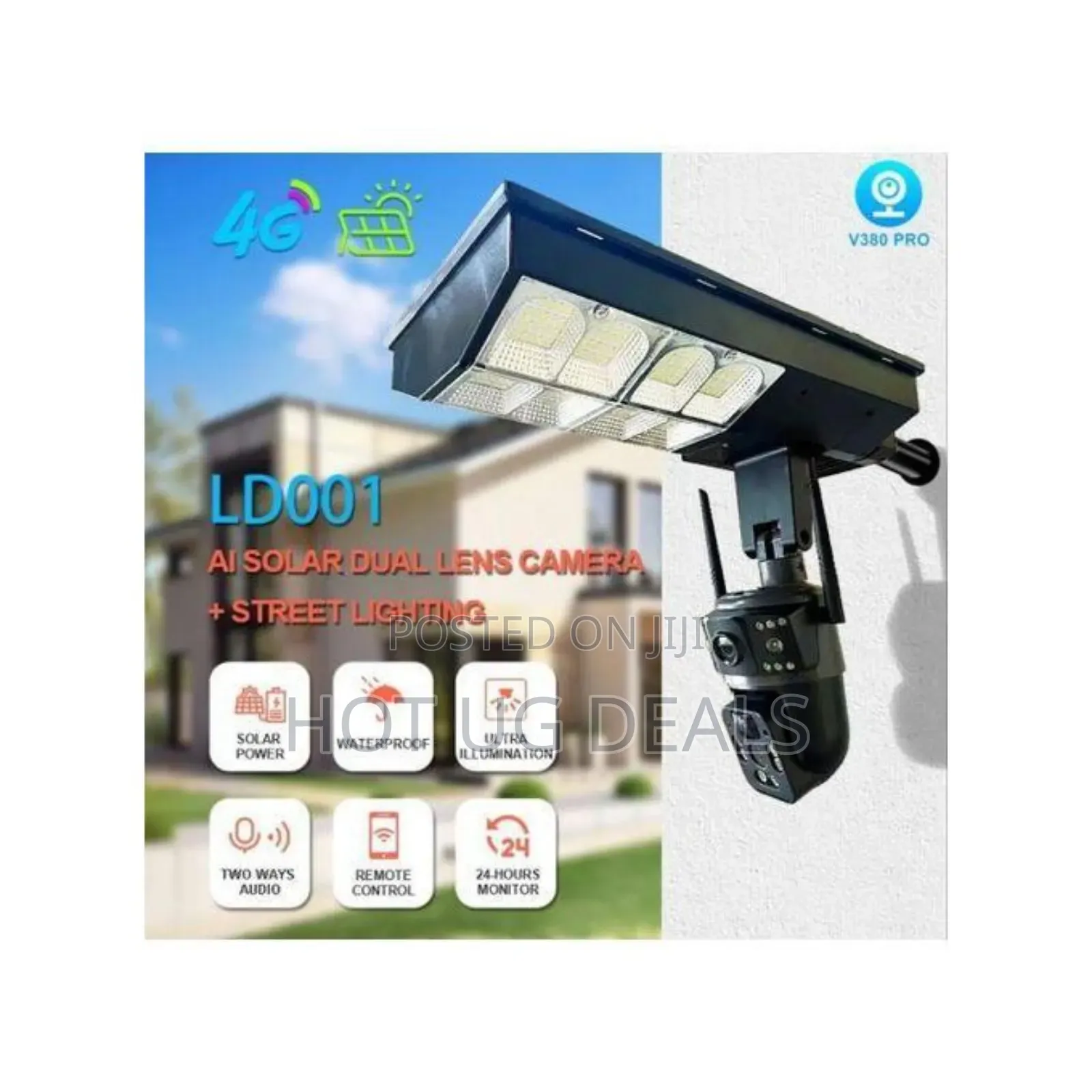 4g 2-in-1 Solar Street Light Camera Outdoor, Waterproof Solar Camera