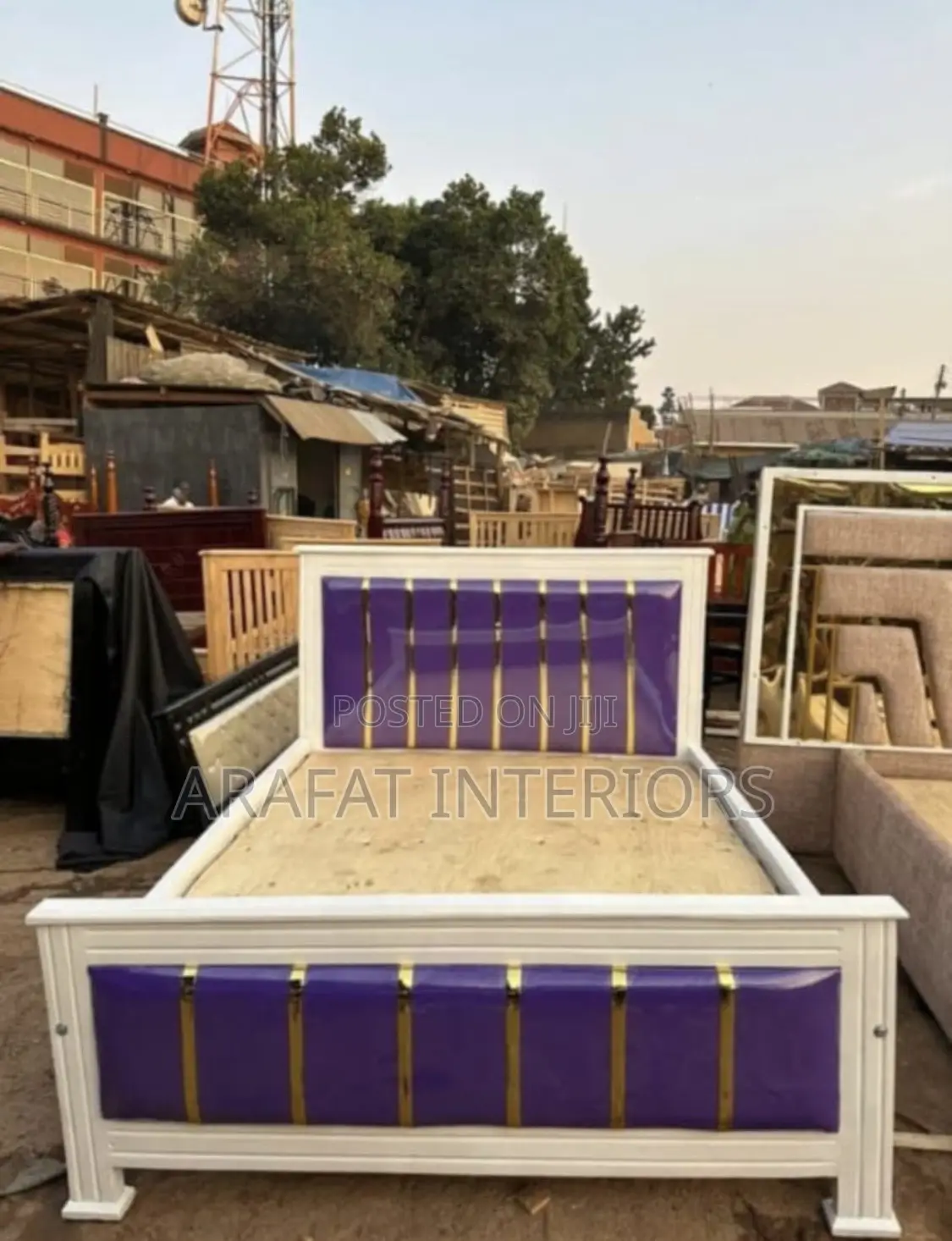 Royal White Purple Bed