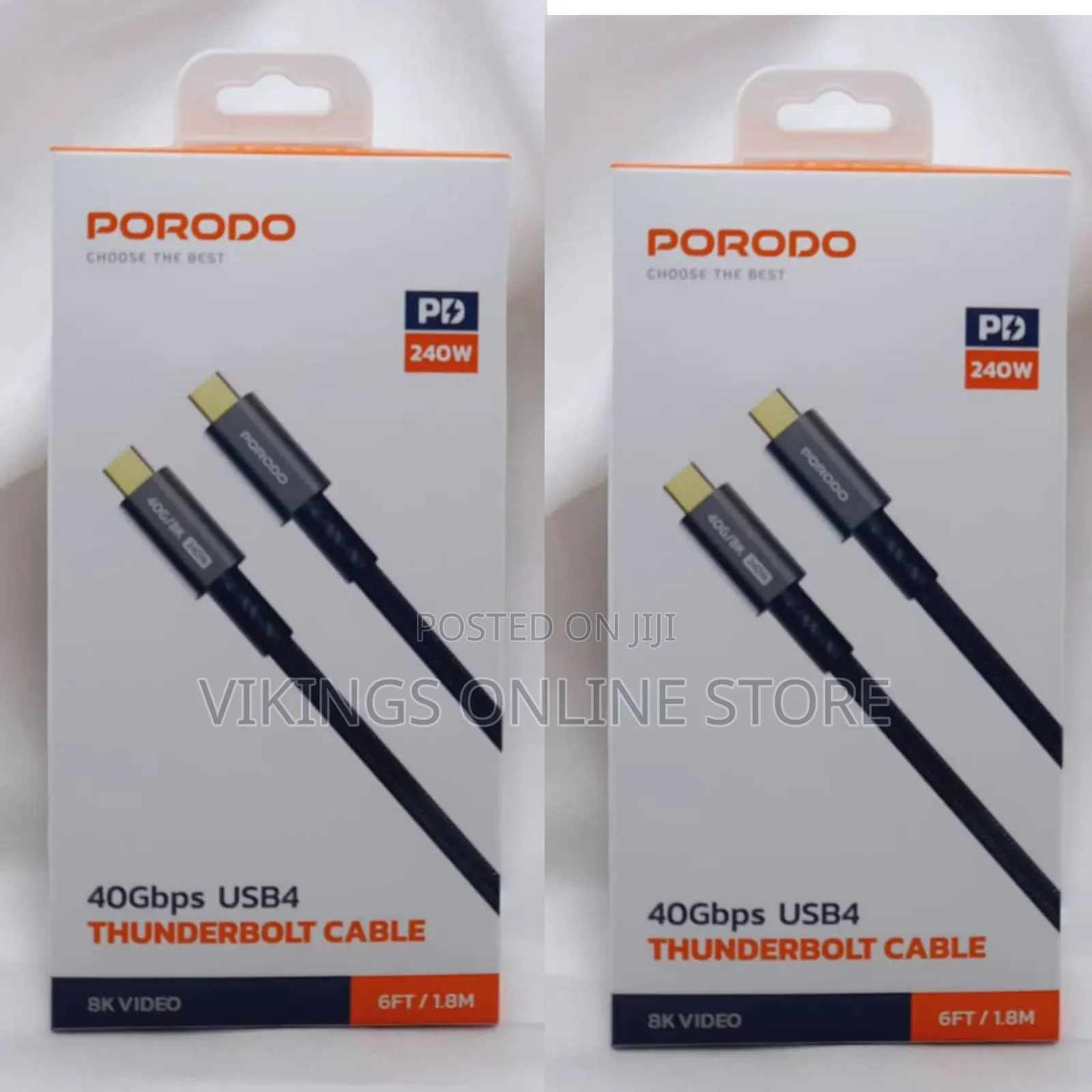 Porodo Thunderbolt Type C to Type C 1.8m Cable