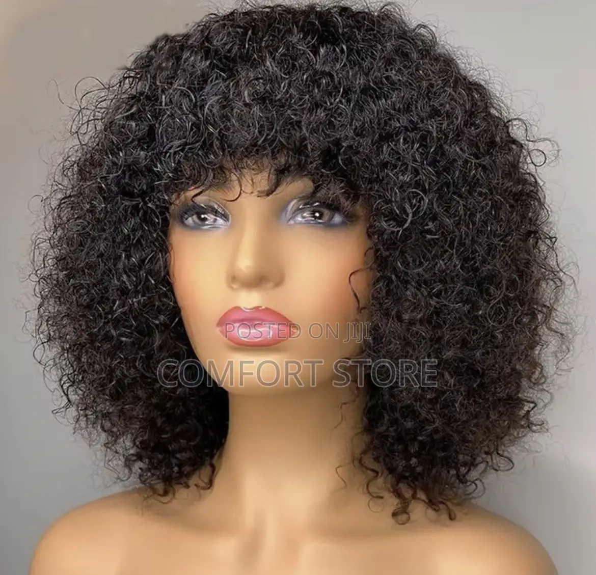 Fringe Black in Small Volume Human Hair Wig