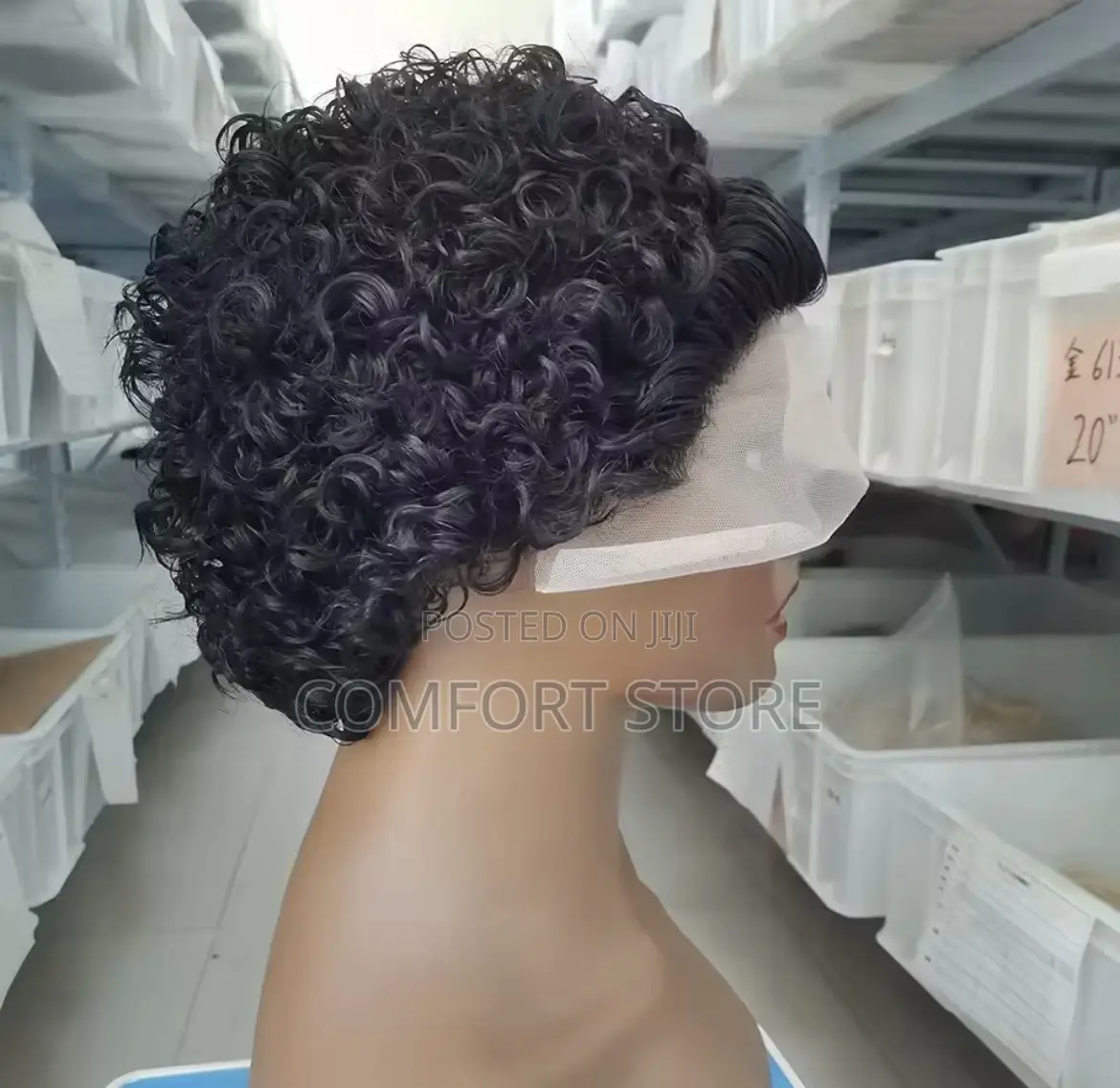 13*4 Pixie Curly Black Human Hair Wigs