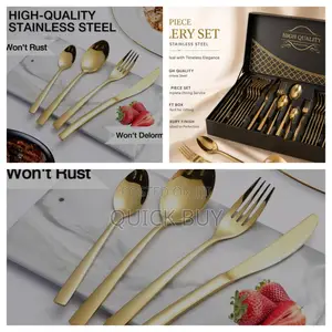 36 PCS Gold Premium Stainless Steel Cutlery Set