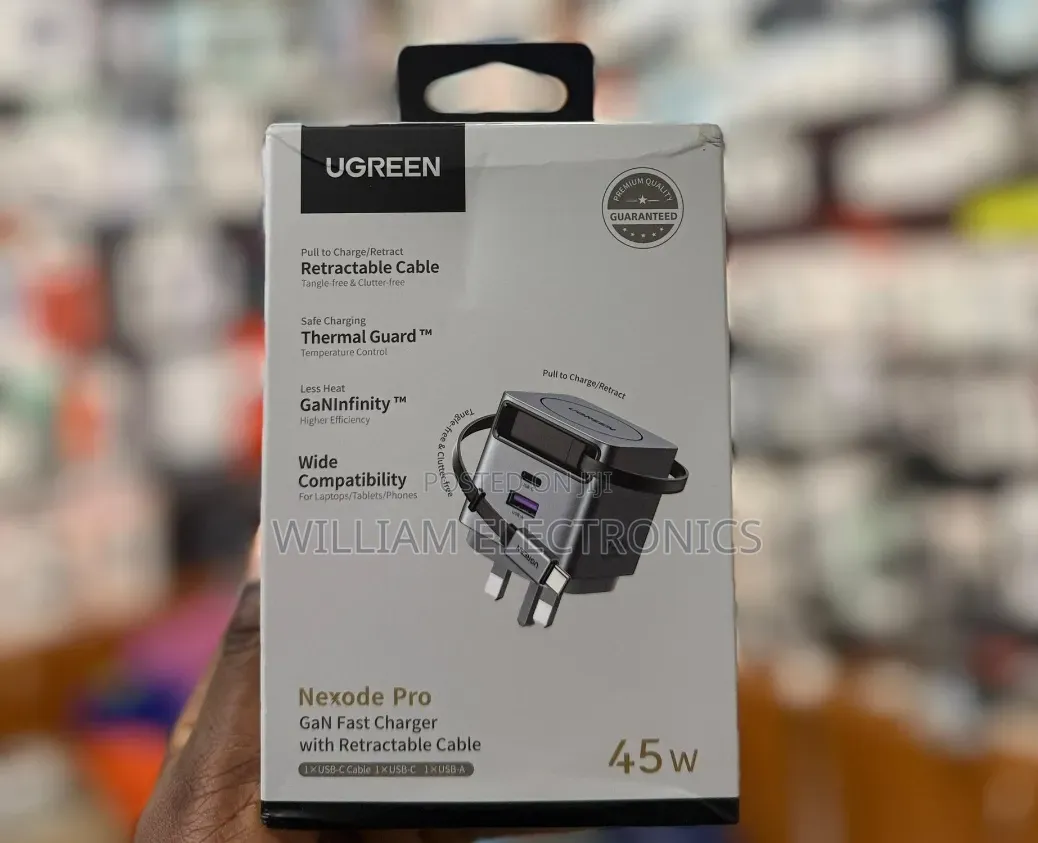 Ugreen Nexode Pro Gan Fast Charger With Retractable Cable