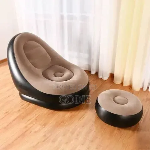 Inflatable Lounge Chair With a Matching Footrest,