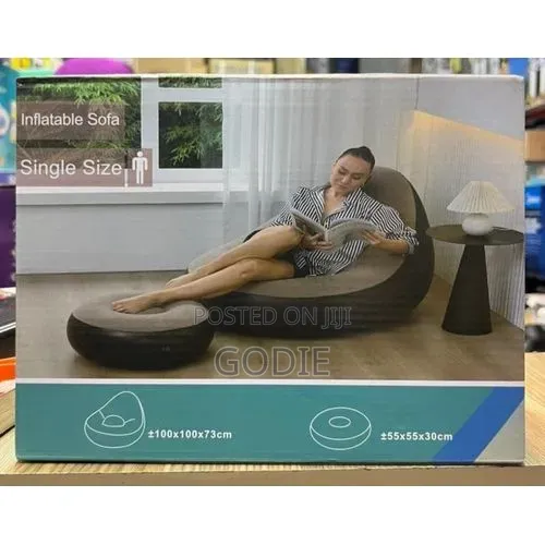 Inflatable Lounge Chair With a Matching Footrest,
