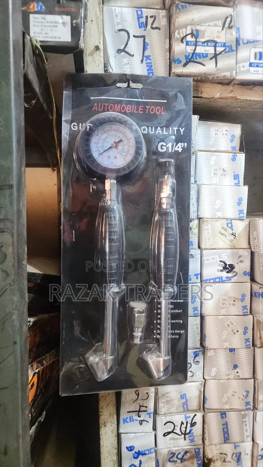 Tyre Inflator Air Tyre Pump Pressure Tester With Gauge Professional