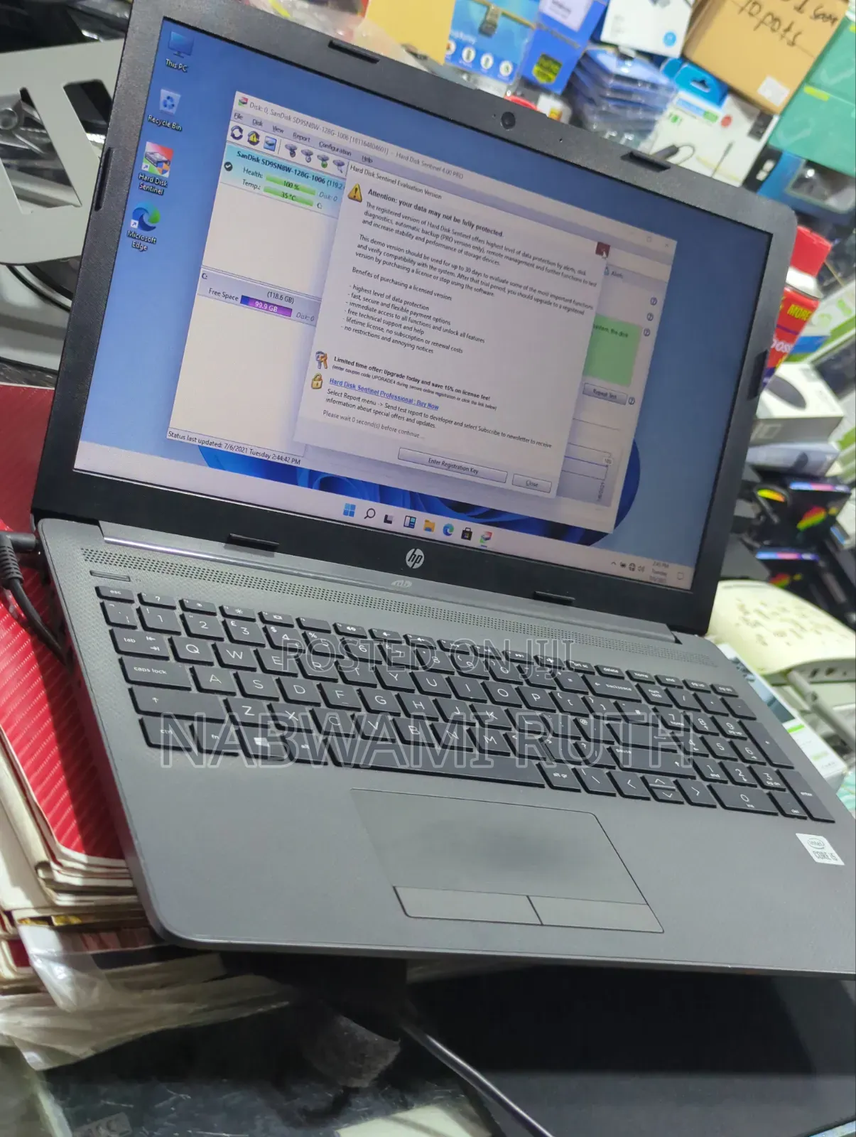 Laptop HP 250 G7 4GB Intel Core i3 SSD 128GB