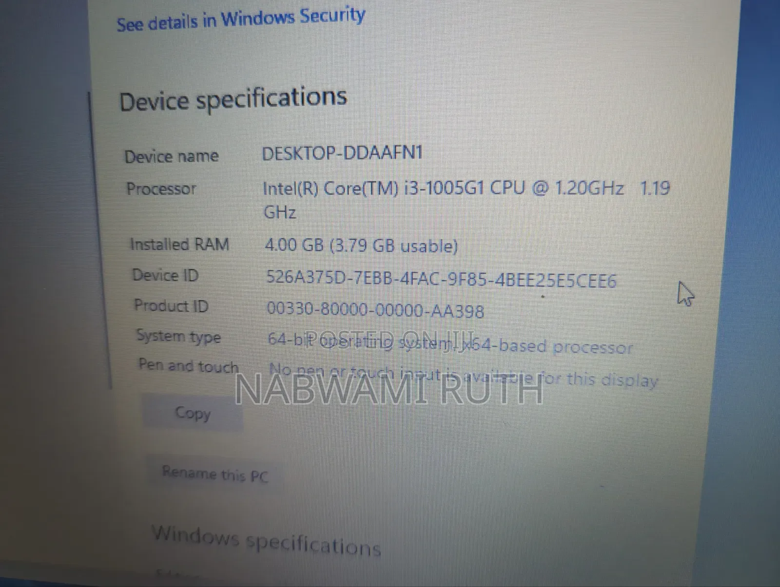 Laptop HP 250 G7 4GB Intel Core i3 SSD 128GB