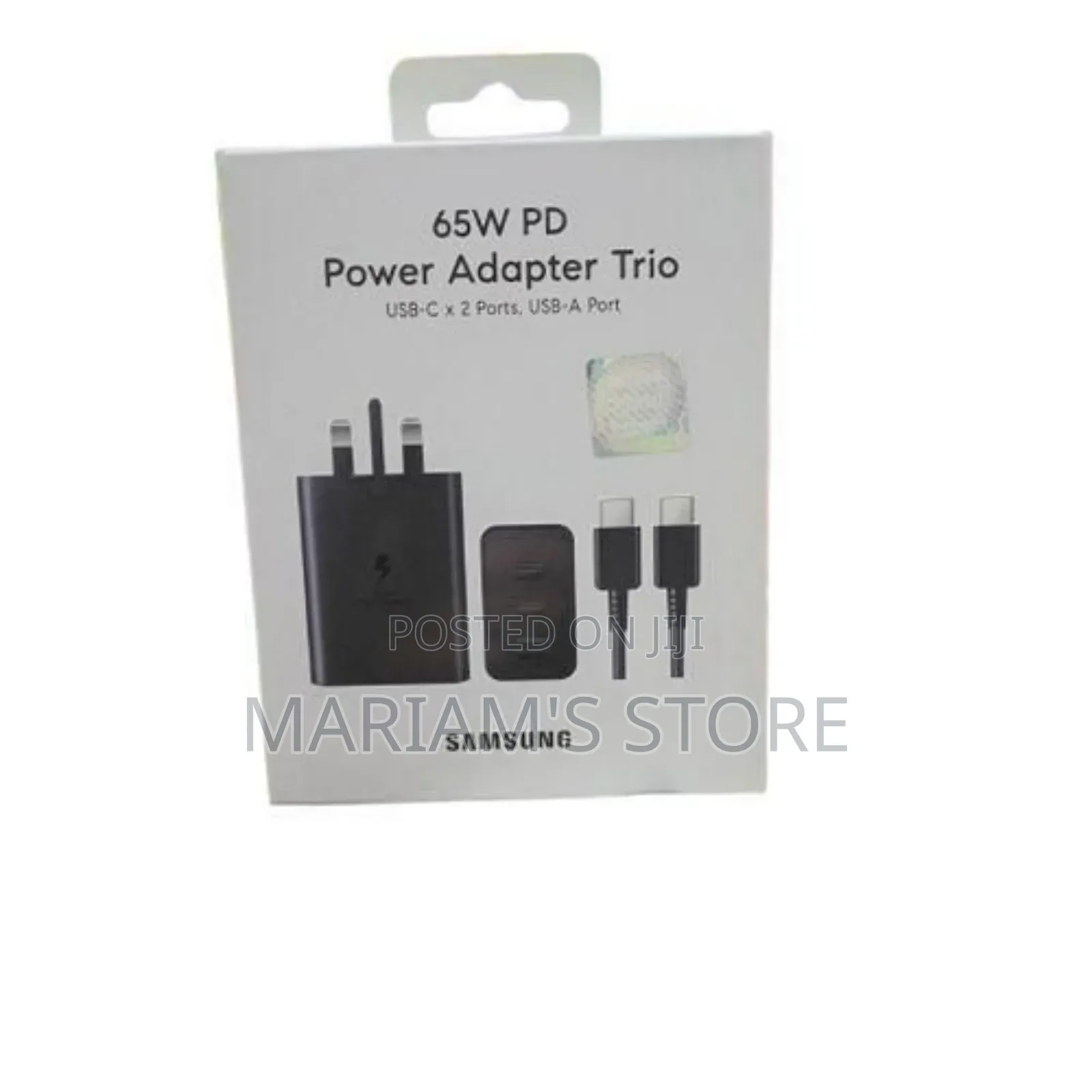 Samsung 65w Pd Power Adapter Trio Featuring Two Usb-C Port.