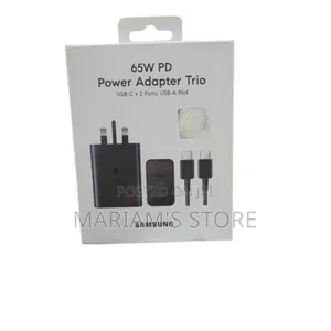 Samsung 65w Pd Power Adapter Trio Featuring Two Usb-C Port.