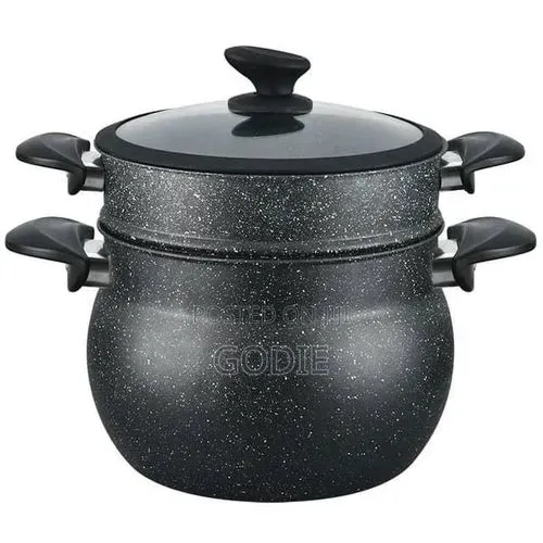 8 L Aluminum Moroccan Style Steamer Non-Stick Aluminum 2 Tiers