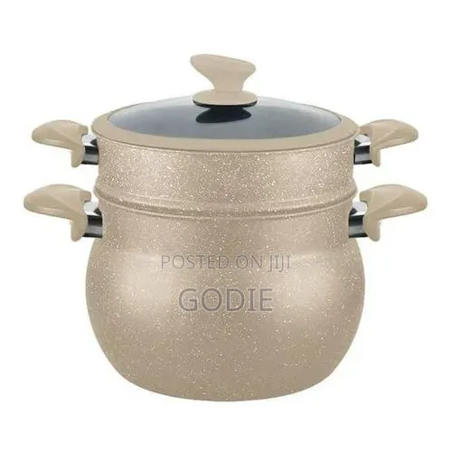 8 L Aluminum Moroccan Style Steamer Non-Stick Aluminum 2 Tiers