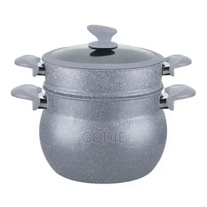 8 L Aluminum Moroccan Style Steamer Non-Stick Aluminum 2 Tiers