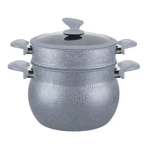 8 L Aluminum Moroccan Style Steamer Non-Stick Aluminum 2 Tiers