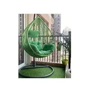 Stylish Outdoor Egg Swing Chair With Stand And Cushion -