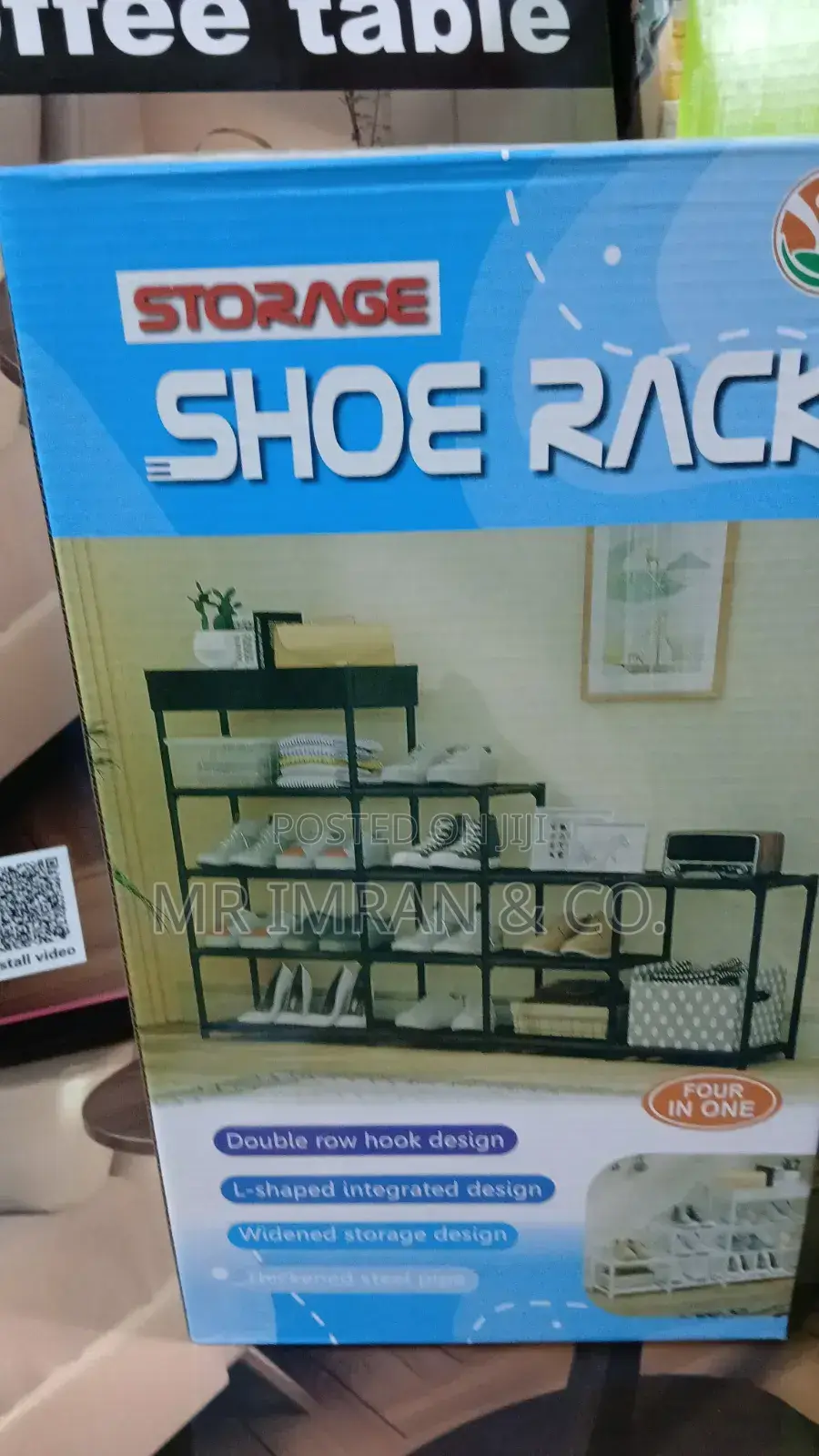 Four in One" L-Shaped Storage Shoe Rack