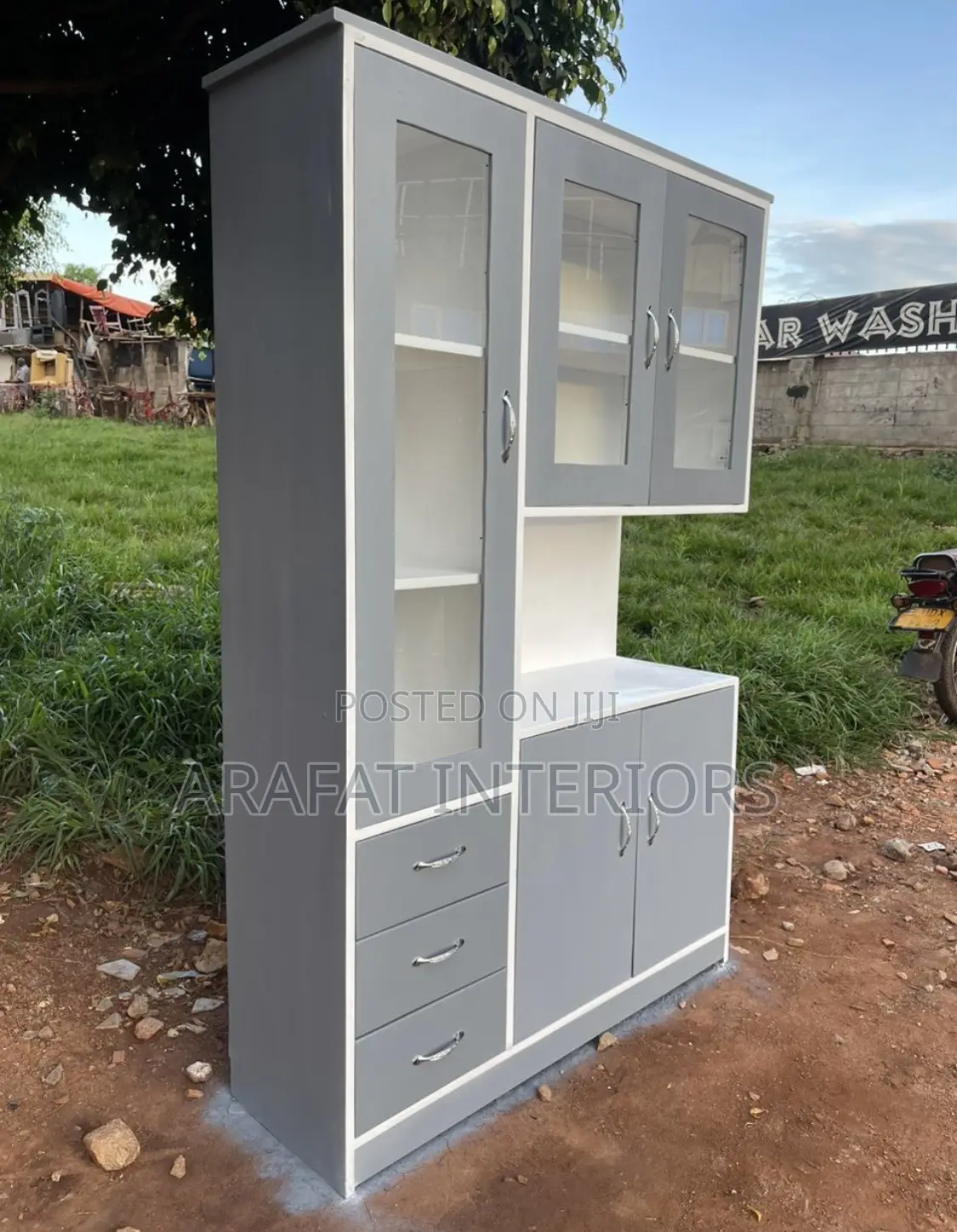 Display Cabinet in Light Gray