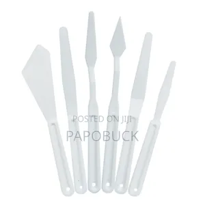 Set of 6 Plastic Painting Spatulas Used for Mixing and Applying Paint