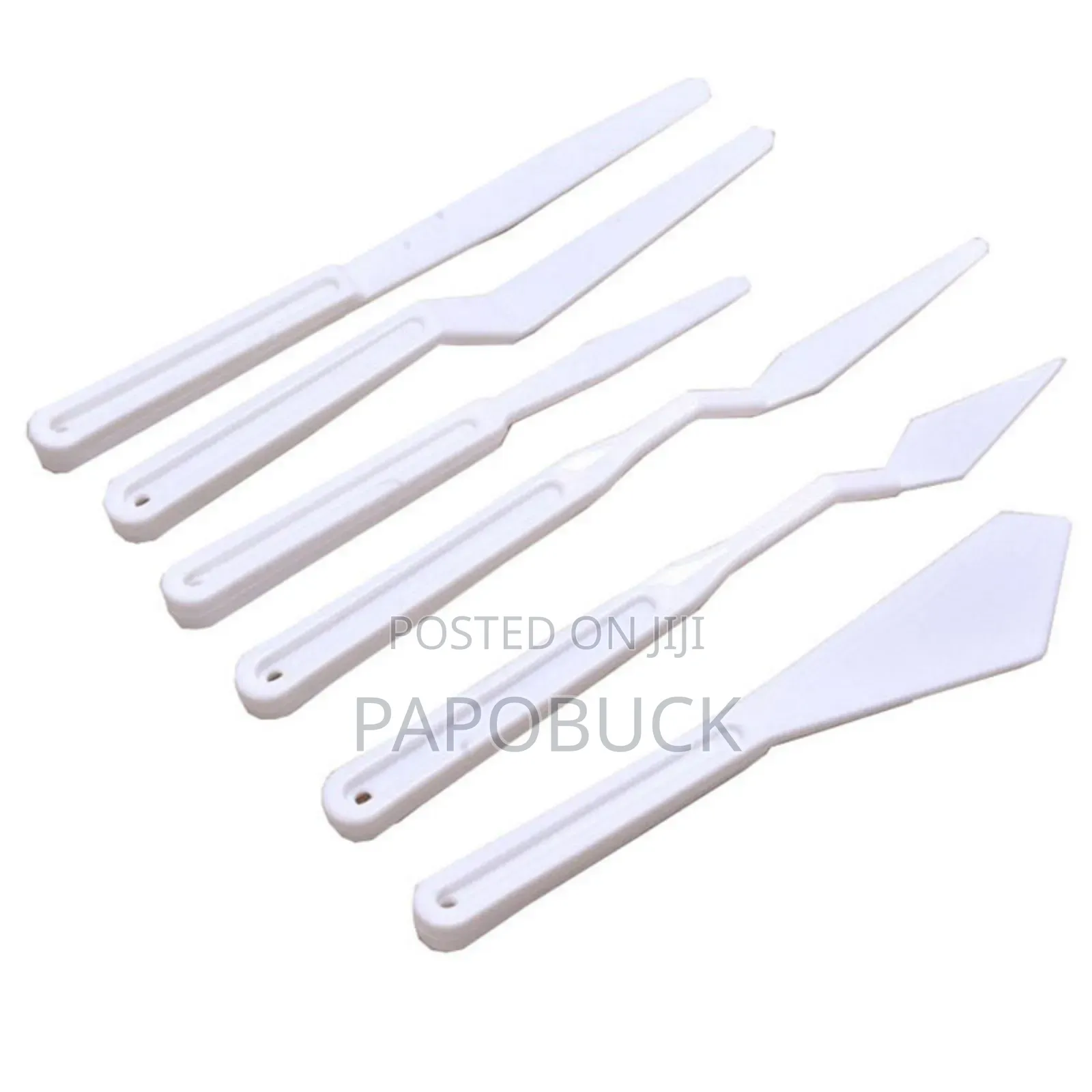 Set of 6 Plastic Painting Spatulas Used for Mixing and Applying Paint