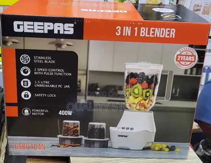 Geepas Electric Blender 3 in 1 Gsbg104n