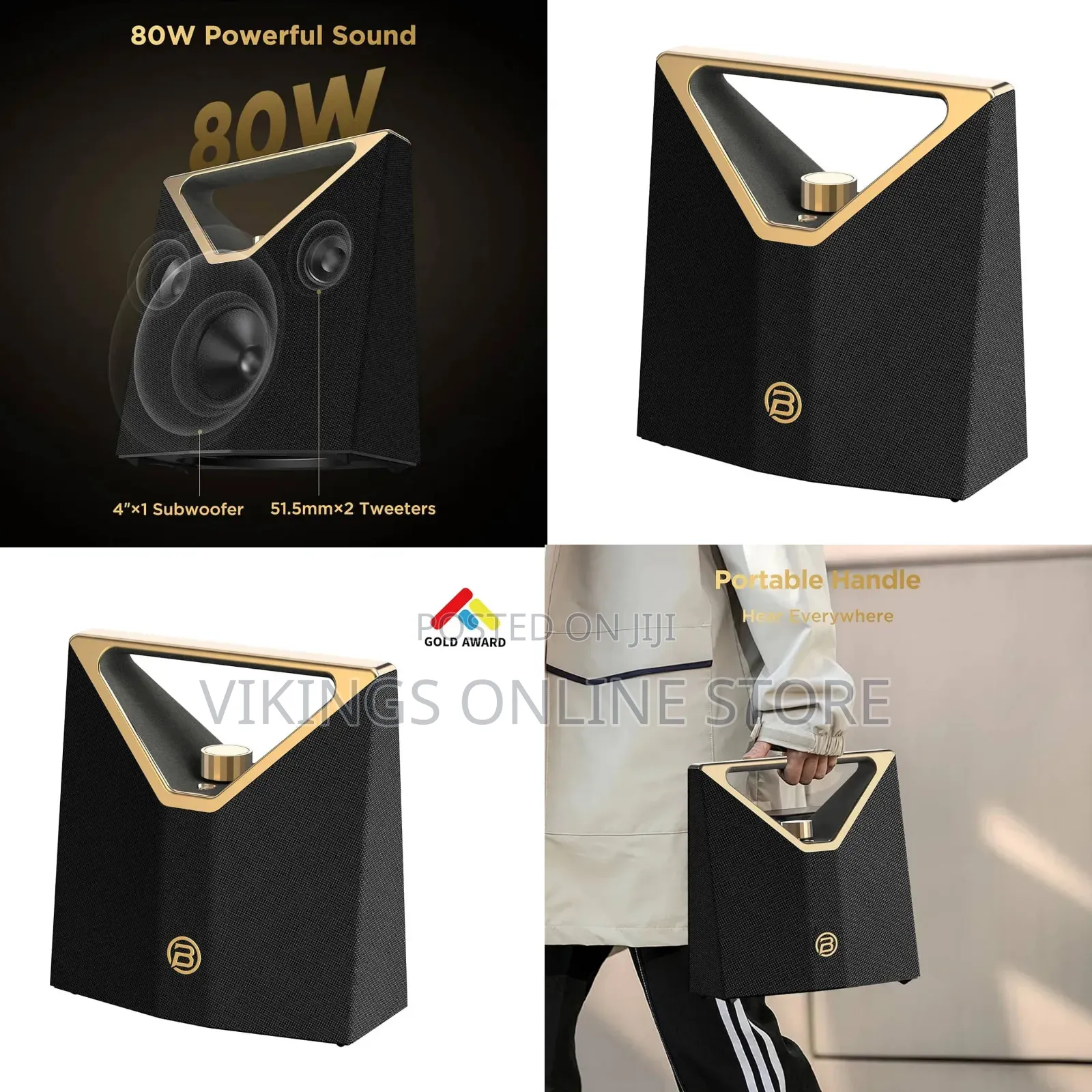 Bugani Brief Plus Portable 80w Powerful Bluetooth Speaker, 12 Hours
