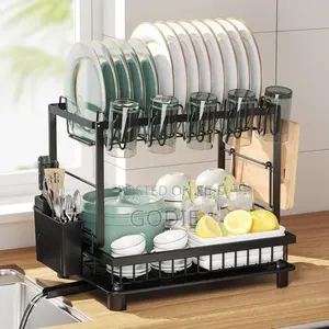 Multifunctional Dish Drying Rack - Rustproof, 2-Tier Dish Racks