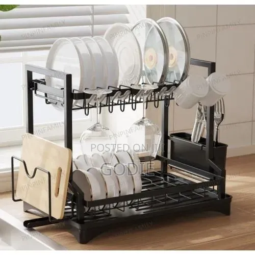Multifunctional Dish Drying Rack - Rustproof, 2-Tier Dish Racks