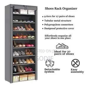 Cyfaza Shoe Rack Organizer 9 Tiers Dust-Proof Stainless Steel