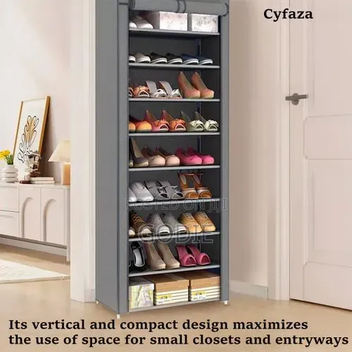 Cyfaza Shoe Rack Organizer 9 Tiers Dust-Proof Stainless Steel