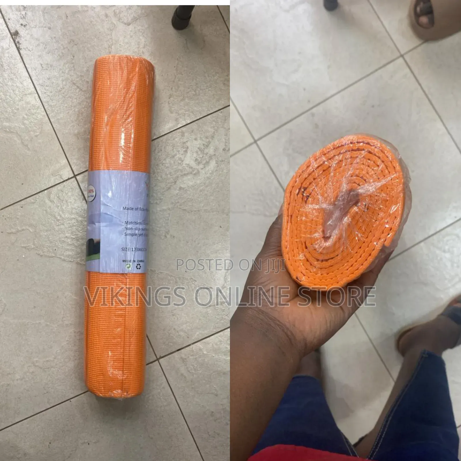 An Orange Yoga Mat, a Portable Exercise Accessory