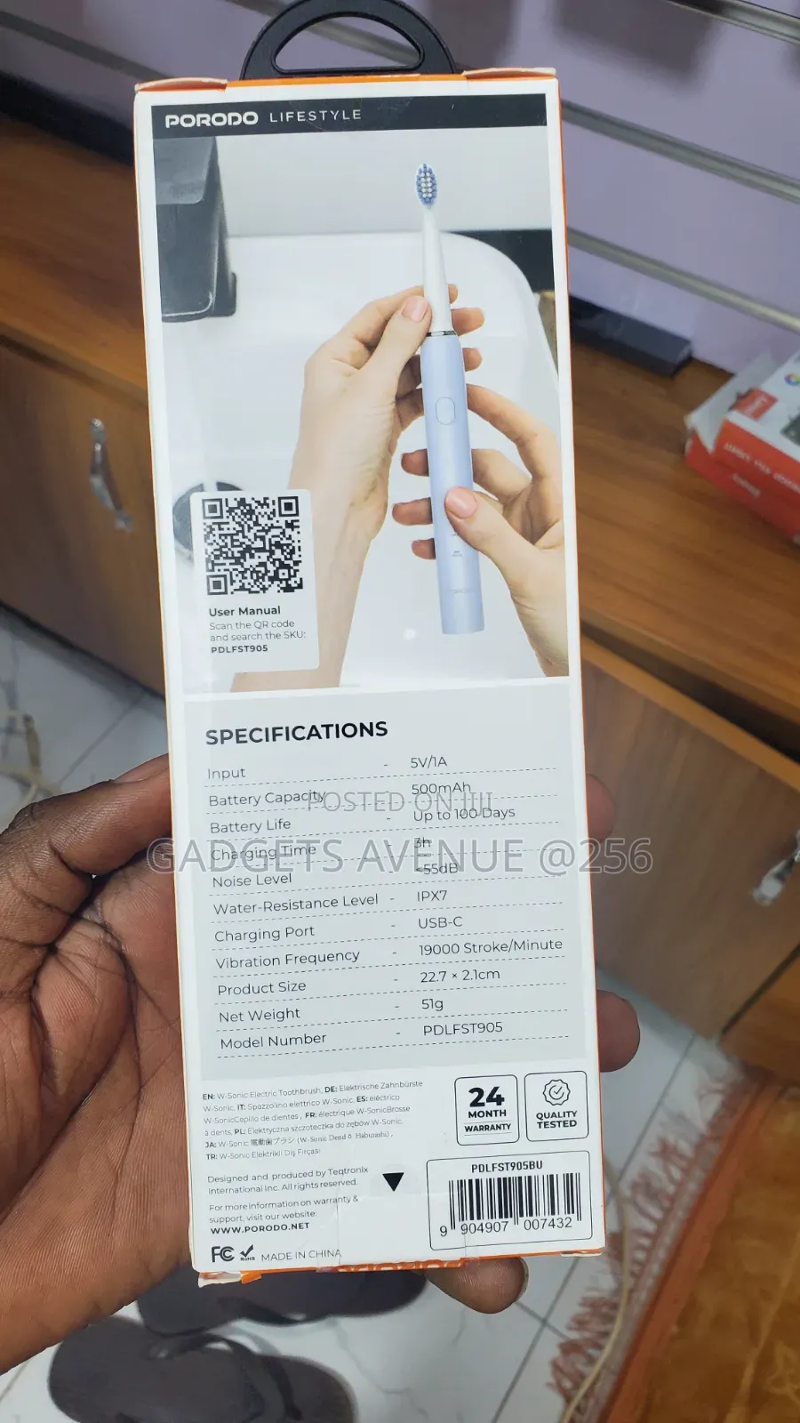 Porodo Lifestyle W-Sonic Electric Toothbrush.