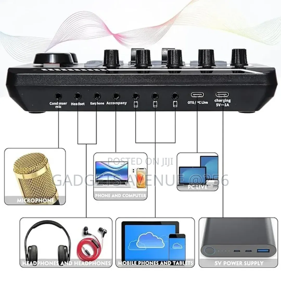 Live Sound Card and Audio Mixer, Versatile Device Used for Recording
