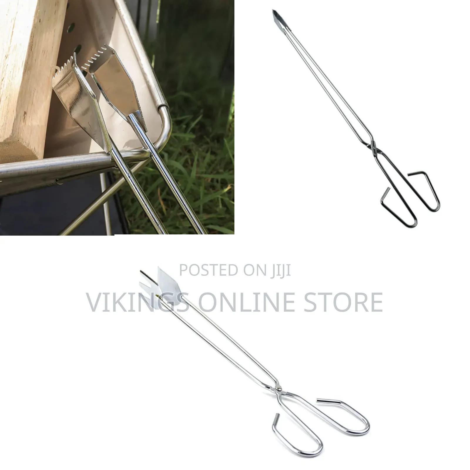 Long Handle Campfire Charcoal Tongs Outdoor Barbecue Carbon Clip
