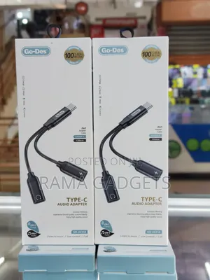 Go-Des Gd-Uc318 2-in-1 Type-C Audio and Charging Adapter.