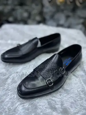 Double Strap Monk Franco Barnetti Loafers _Black