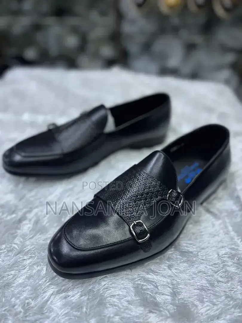 Double Strap Monk Franco Barnetti Loafers _Black